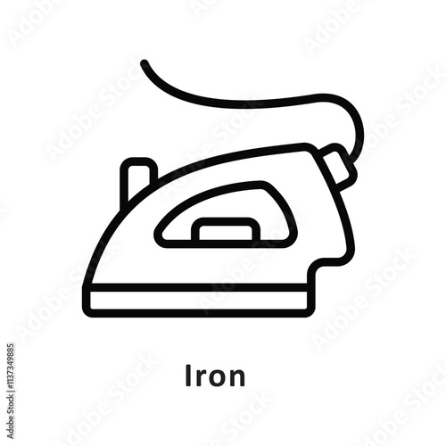 Iron Vector Outline Icon. Eps 10 File