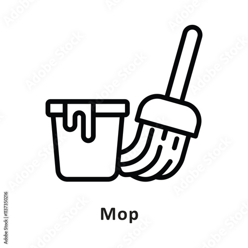 Dustpan Vector Outline Icon. Eps 10 File