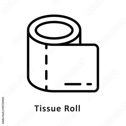 Tissue Roll Vector Outline Icon. Eps 10 File