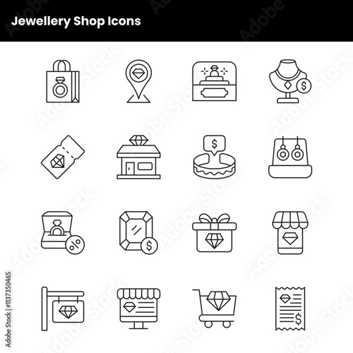 Jewellery Shop Icons Set