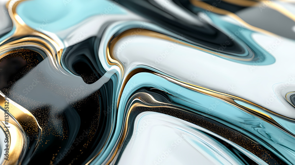 A hd close up of a minimalist acrylic marble painting. the painting is kept in black, white, aquamarine and golden colors. Beryl. Illustration A hd close up of a minimalist acrylic marble painting. the painting is kept in black, white, aquamarine and golden colors. Beryl. Illustration