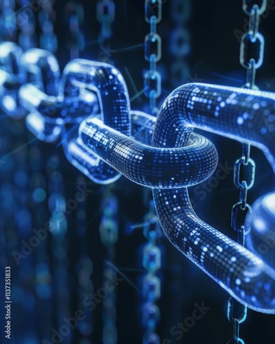 A digital representation of interconnected chains symbolizing blockchain technology.