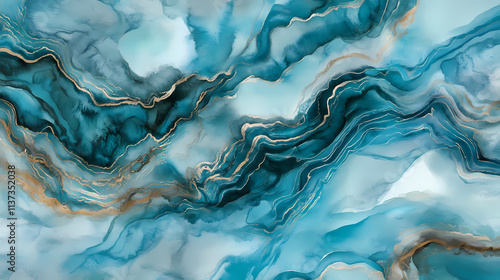 Wallpaper Mural Abstract aquamarine watercolor background with multilayered stripes, paint, watercolor, design. Beryl. Illustration Torontodigital.ca