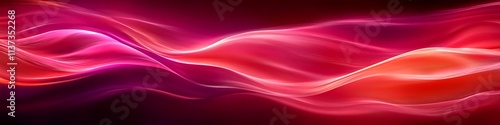 Fiery red and electric pink waves cascading in smooth curves