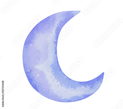 Watercolor Moon Ilustration
