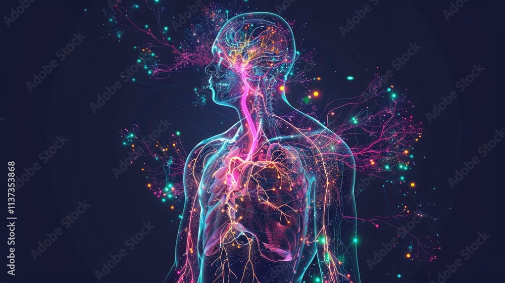 Abstract Anatomical Representation with Glowing Lines Abstract Anatomical Representation with Glowing Lines