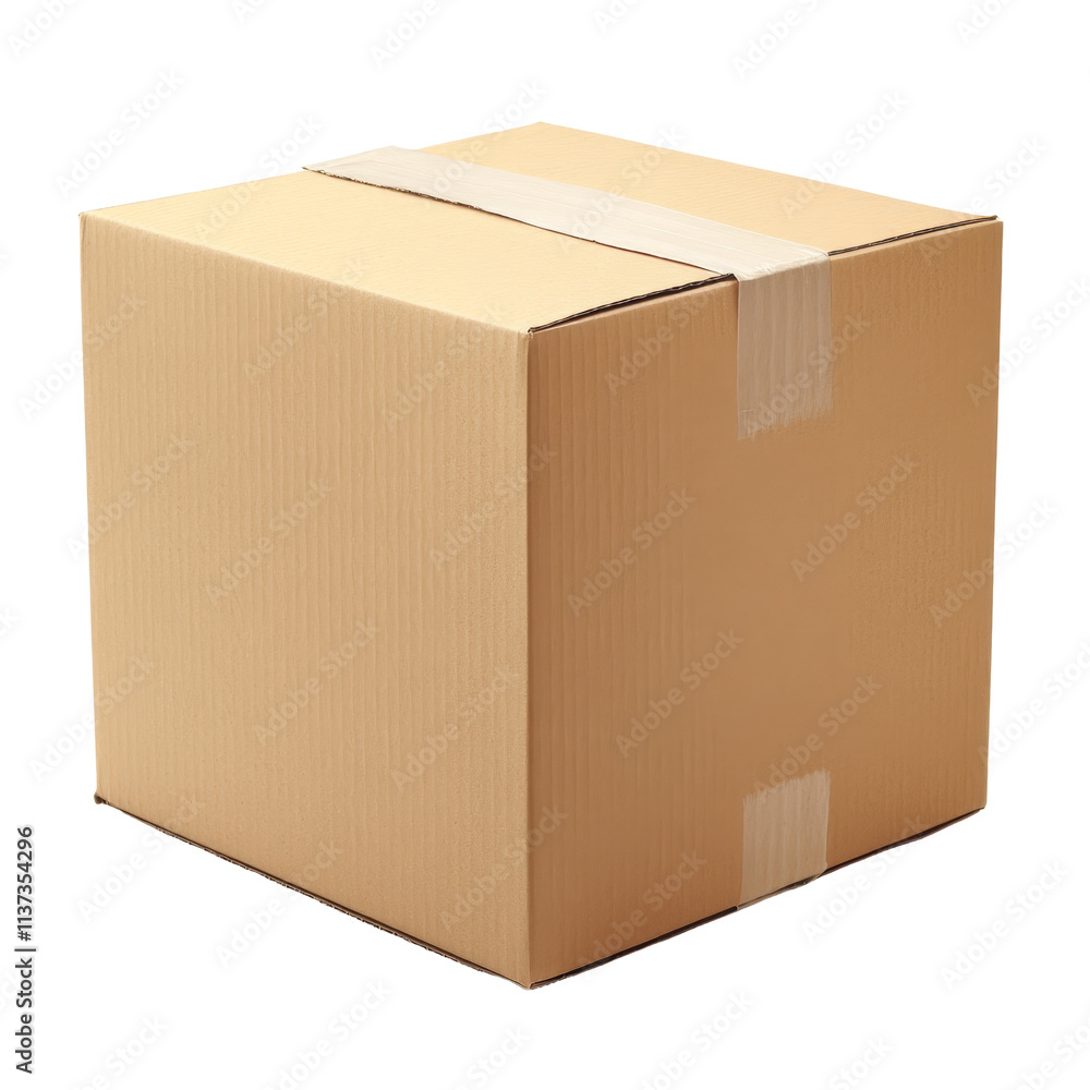 Closed cardboard box placed on a transparent background highlighting its color and simple design, ready for shipping or storage solutions, Closed cardboard box isolated on transparent background Closed cardboard box placed on a transparent background highlighting its color and simple design, ready for shipping or storage solutions, Closed cardboard box isolated on transparent background