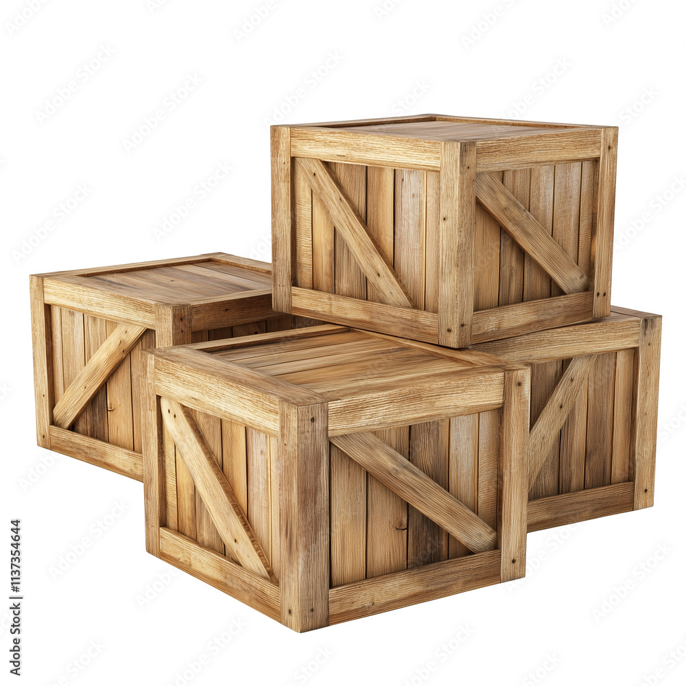 Old closed wooden crate box isolated on white background Old closed wooden crate box isolated on white background