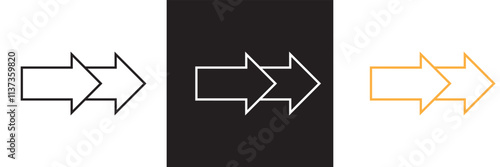 Fast forward icon. Vector illustration. isolated on white and black background. EPS 10