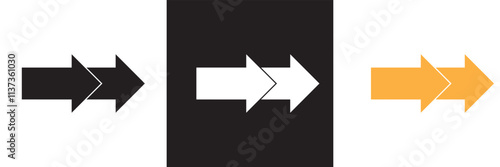 Fast forward icon. Vector illustration. isolated on white and black background. EPS 10