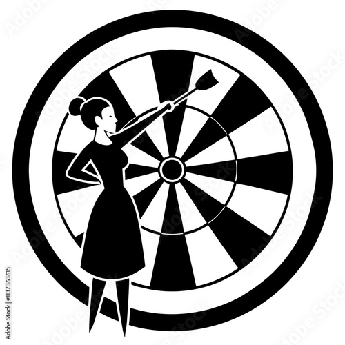 a girl is playing darts throwing