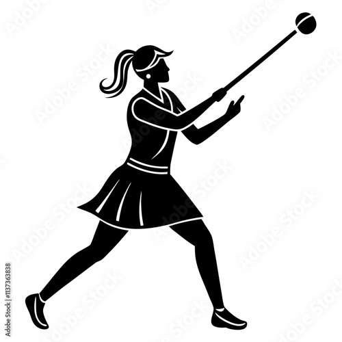 a woman is playing hurling an irish field sport