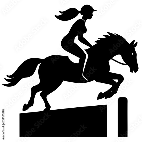a woman is playing horses jumping