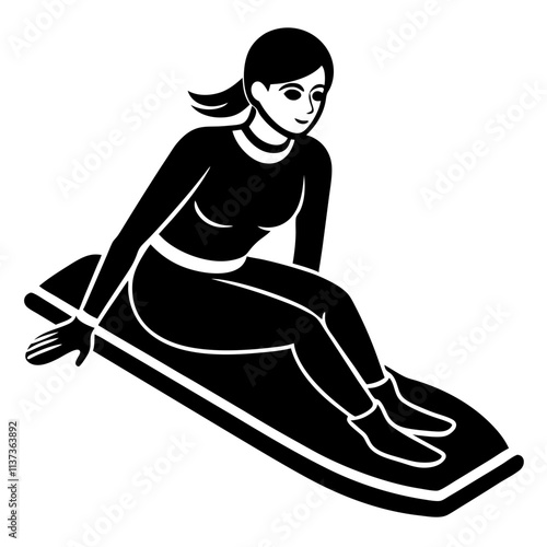a woman is playing ice luge racing sleds