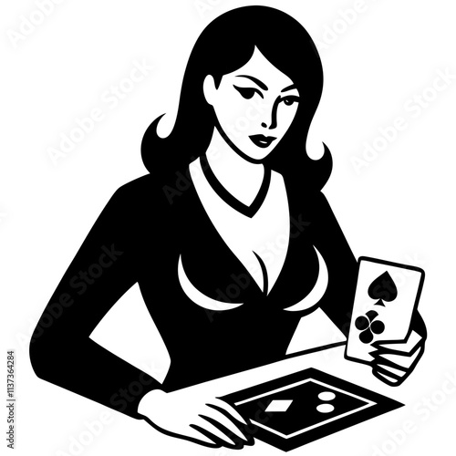 a woman is playing poker a skill based card game