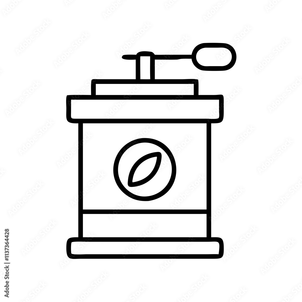 coffee bean grinder icon, coffee day line art, coffee day icon - simple black line art icon of coffee bean grinder, symbolizing coffee day celebrations. coffee day vector art. coffee bean grinder icon, coffee day line art, coffee day icon - simple black line art icon of coffee bean grinder, symbolizing coffee day celebrations. coffee day vector art.