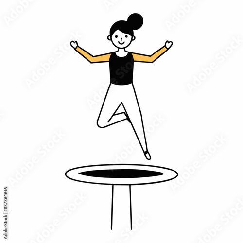 a woman is playing trampoline athletes perform