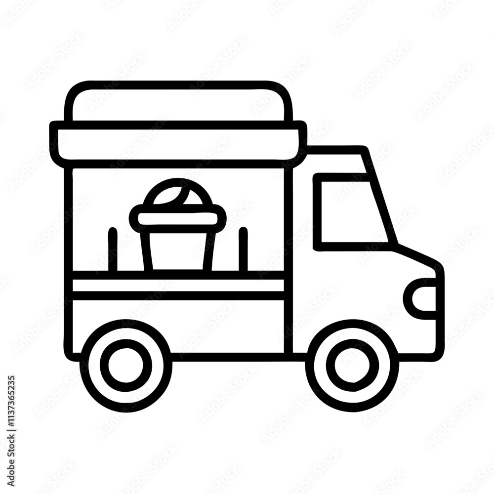 coffee truck icon, coffee day line art, coffee day icon - simple black line art icon of coffee truck, symbolizing coffee day celebrations. coffee day vector art. coffee truck icon, coffee day line art, coffee day icon - simple black line art icon of coffee truck, symbolizing coffee day celebrations. coffee day vector art.