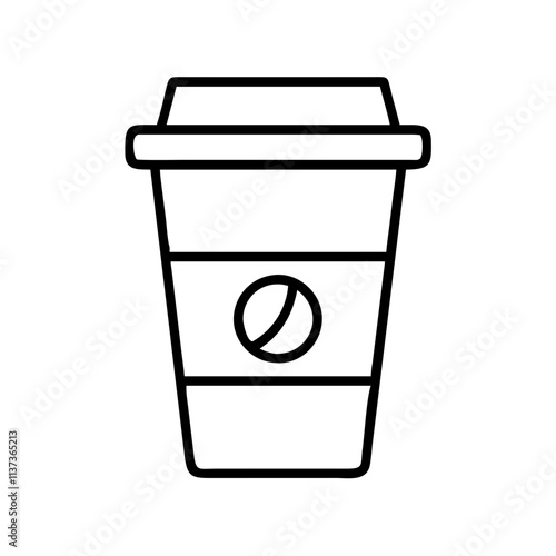 coffee to go cup icon, coffee day line art, coffee day icon - simple black line art icon of coffee to go cup, symbolizing coffee day celebrations. coffee day vector art.