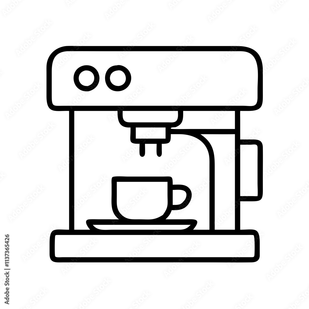 espresso machine icon, coffee day line art, coffee day icon - simple black line art icon of espresso machine, symbolizing coffee day celebrations. coffee day vector art. espresso machine icon, coffee day line art, coffee day icon - simple black line art icon of espresso machine, symbolizing coffee day celebrations. coffee day vector art.