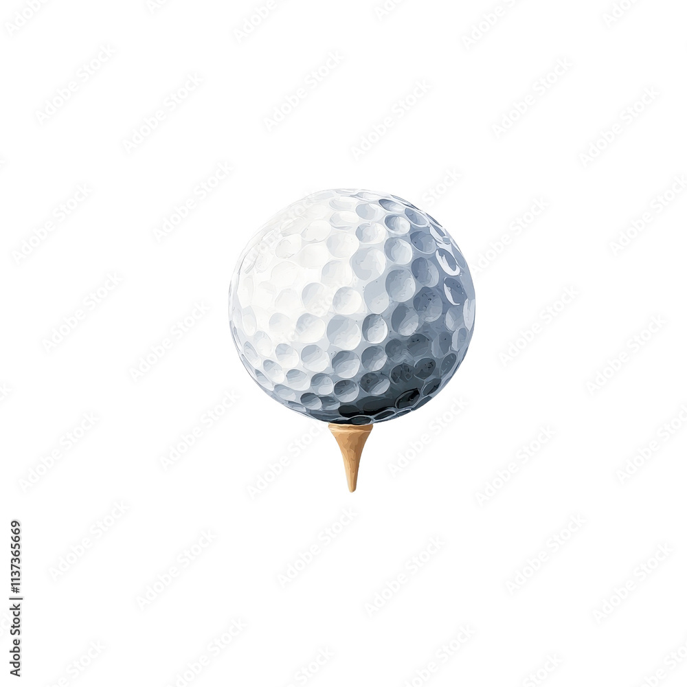 Watercolor style golf ball, soft hues, isolated on white background. PNG Watercolor style golf ball, soft hues, isolated on white background. PNG