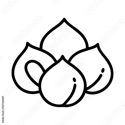 chickpeas icon, vegetarian day line art, vegetarian icon - simple black line art icon of chickpeas, or vegetarian day celebrations. vegetarian day vector art.