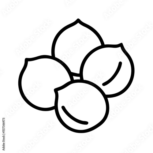 chickpeas icon, vegetarian day line art, vegetarian icon - simple black line art icon of chickpeas, or vegetarian day celebrations. vegetarian day vector art.