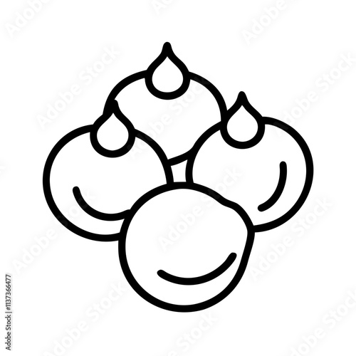 chickpeas icon, vegetarian day line art, vegetarian icon - simple black line art icon of chickpeas, or vegetarian day celebrations. vegetarian day vector art.