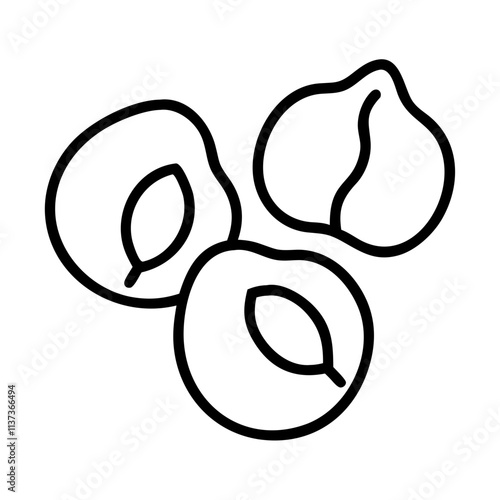 chickpeas icon, vegetarian day line art, vegetarian icon - simple black line art icon of chickpeas, or vegetarian day celebrations. vegetarian day vector art.