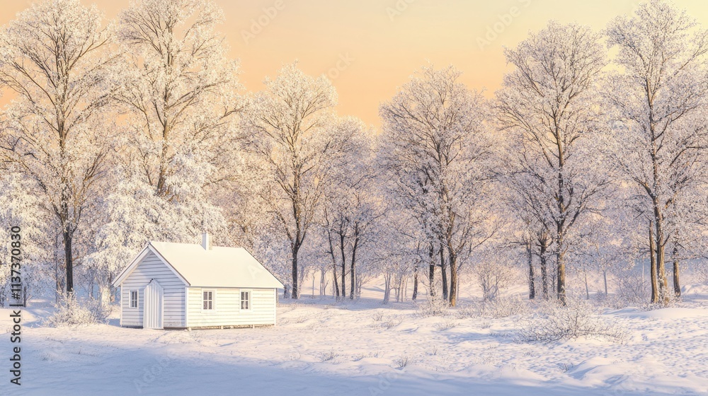 Winter Wonderland: A Snowy Cabin in a Frosty Forest Winter Wonderland: A Snowy Cabin in a Frosty Forest