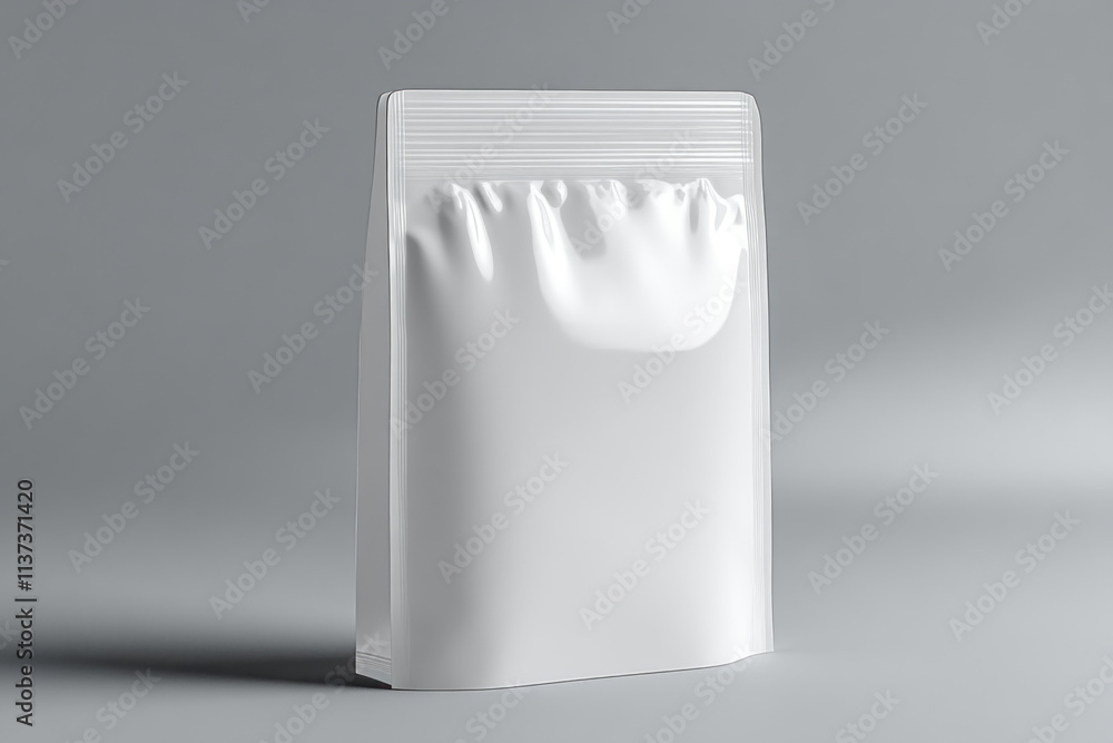 White blank stand-up pouch bag mockup. White blank stand-up pouch bag mockup.