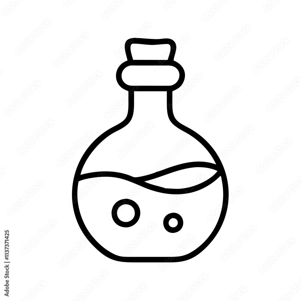 potion vial icon, halloween line art, halloween icon - simple black line art icon of potion vial, symbolizing topic celebrations. topic vector art. potion vial icon, halloween line art, halloween icon - simple black line art icon of potion vial, symbolizing topic celebrations. topic vector art.