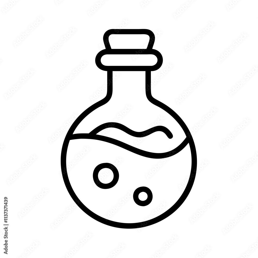 potion vial icon, halloween line art, halloween icon - simple black line art icon of potion vial, symbolizing topic celebrations. topic vector art. potion vial icon, halloween line art, halloween icon - simple black line art icon of potion vial, symbolizing topic celebrations. topic vector art.