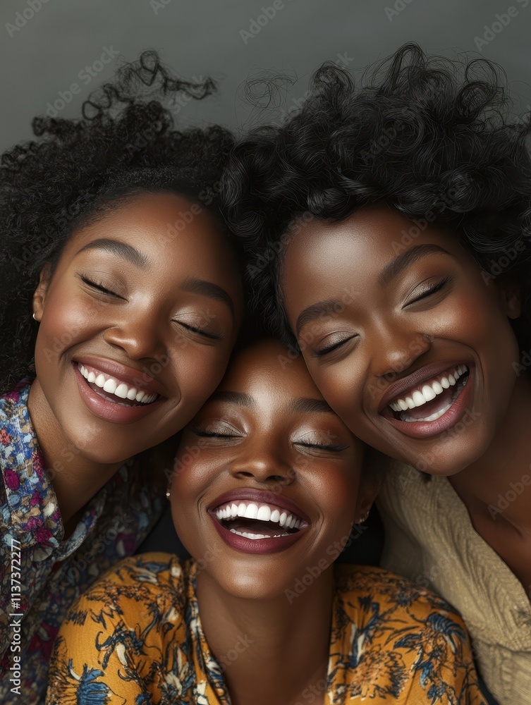 civil rights, ethnicity and people concept - group of happy african american women over grey background civil rights, ethnicity and people concept - group of happy african american women over grey background