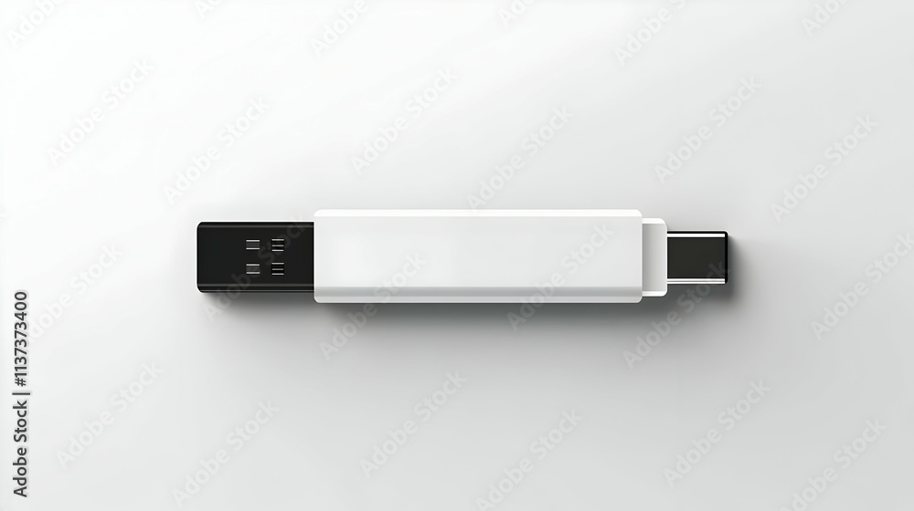 White USB Flash Drive 3D Illustration White USB Flash Drive 3D Illustration
