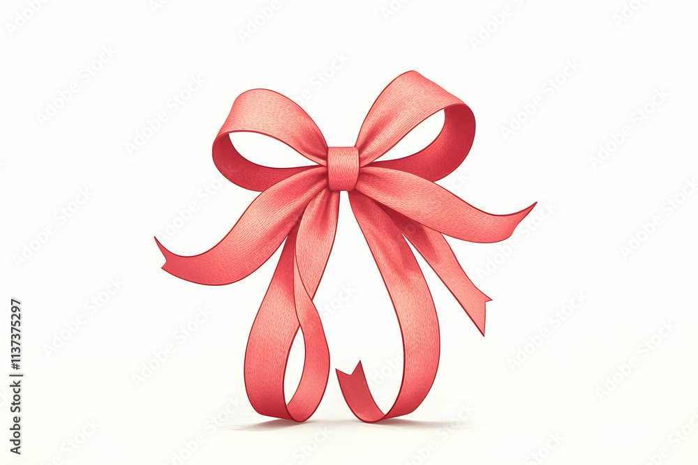 Elegant Pink Satin Bow with Flowing Ribbons for Gift Wrapping and Decorative Packaging Elegant Pink Satin Bow with Flowing Ribbons for Gift Wrapping and Decorative Packaging