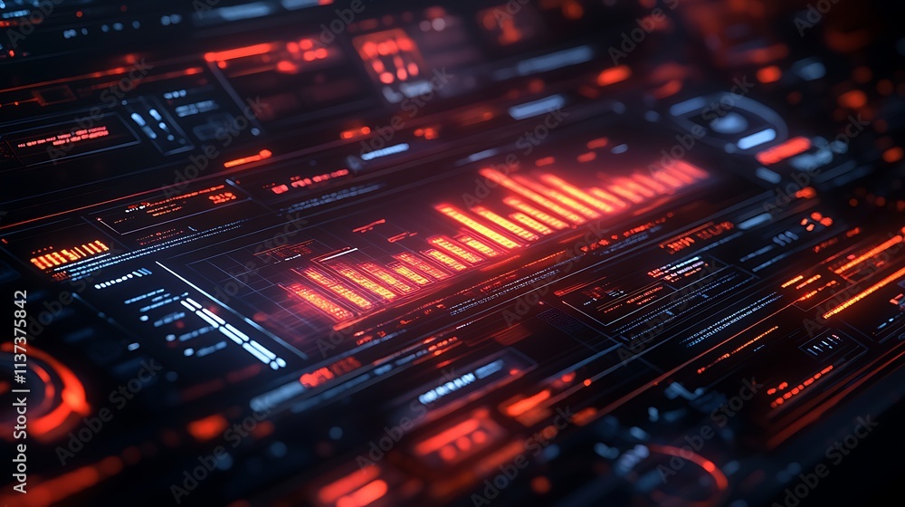A modern futuristic business chart with glowing ascending bars, surrounded by holographic digital investment symbols, A modern futuristic business chart with glowing ascending bars, surrounded by holographic digital investment symbols,