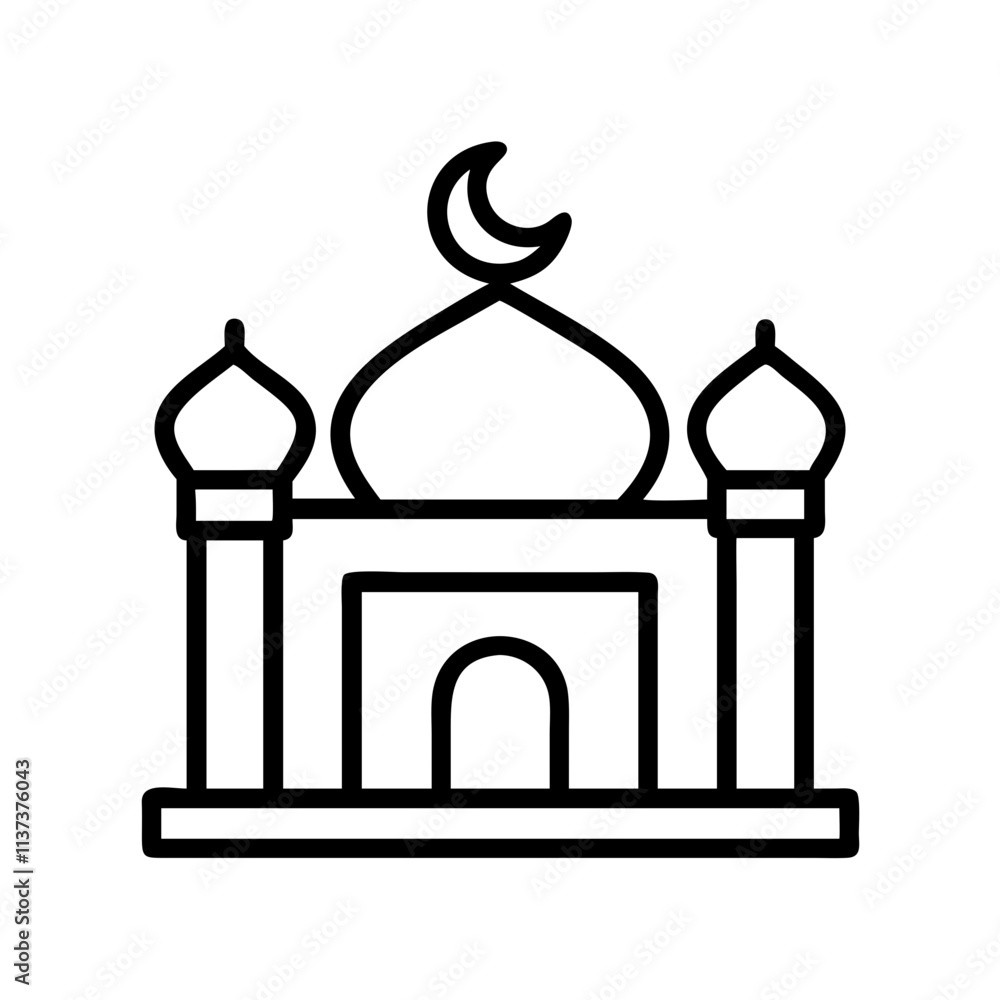 mosque icon, hajj line art, hajj icon - simple black line art icon of mosque, symbolizing Hajj celebrations. Hajj vector art. mosque icon, hajj line art, hajj icon - simple black line art icon of mosque, symbolizing Hajj celebrations. Hajj vector art.