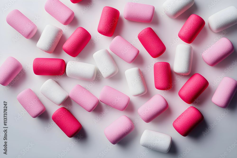 Φωτογραφία Colorful Foam Shapes in Pink and White Arranged Stylishly on Light Background fo