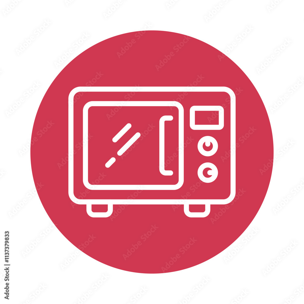 Microwave Oven vector Circle Outline Icon. Eps 10 File Microwave Oven vector Circle Outline Icon. Eps 10 File
