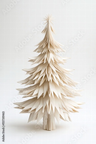 Artistic paper origami christmas tree for a unique minimalist home environment