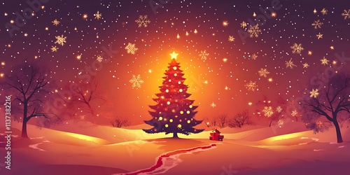 Enchanted Winter Wonderland A Festive Christmas Eve Scene Perfect for Holiday Cards, Websites, and Social Media Posts