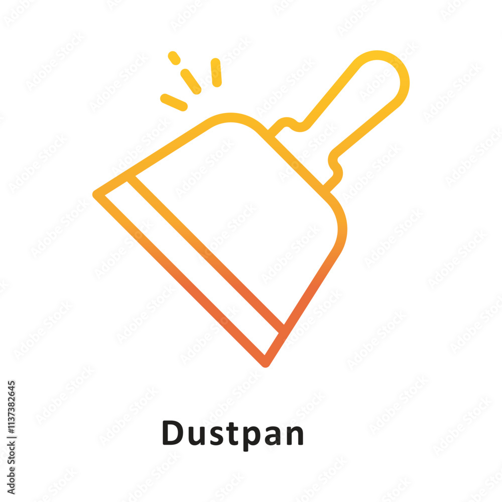 Dustpan Vector Gradient Outline Icon. Eps 10 File Dustpan Vector Gradient Outline Icon. Eps 10 File