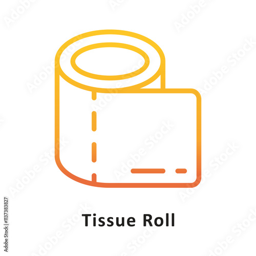 Tissue Roll Vector Gradient Outline Icon. Eps 10 File