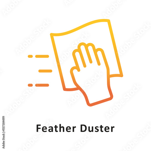 Feather Duster Vector Gradient Outline Icon. Eps 10 File