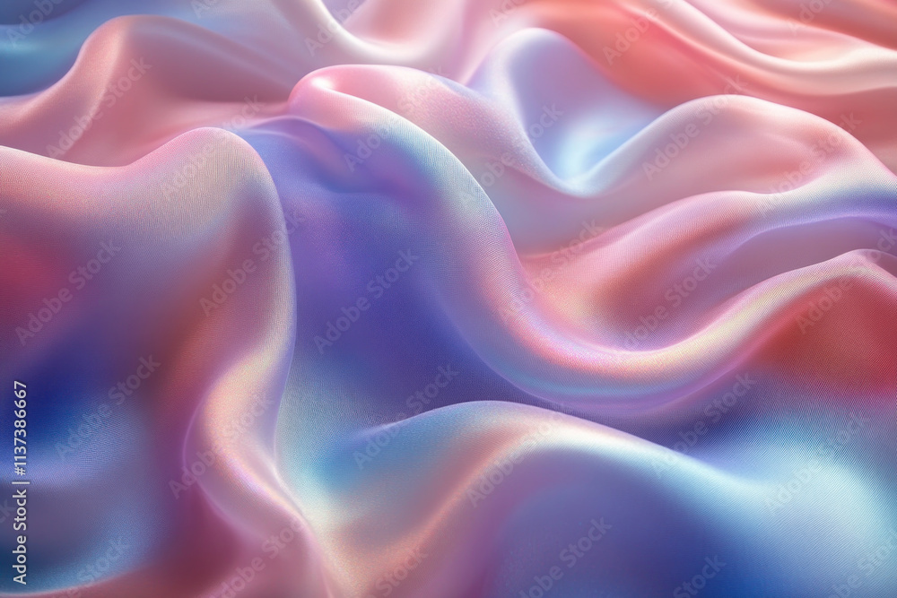 Obraz premium Flowing pastel iridescent silk fabric.