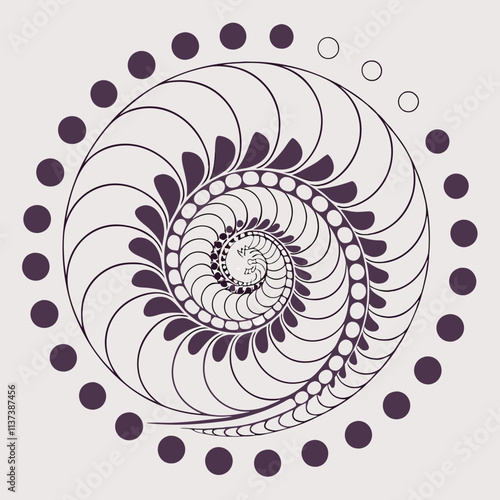 Dotted spirals forming layered circular shapes Illustrator Artwork