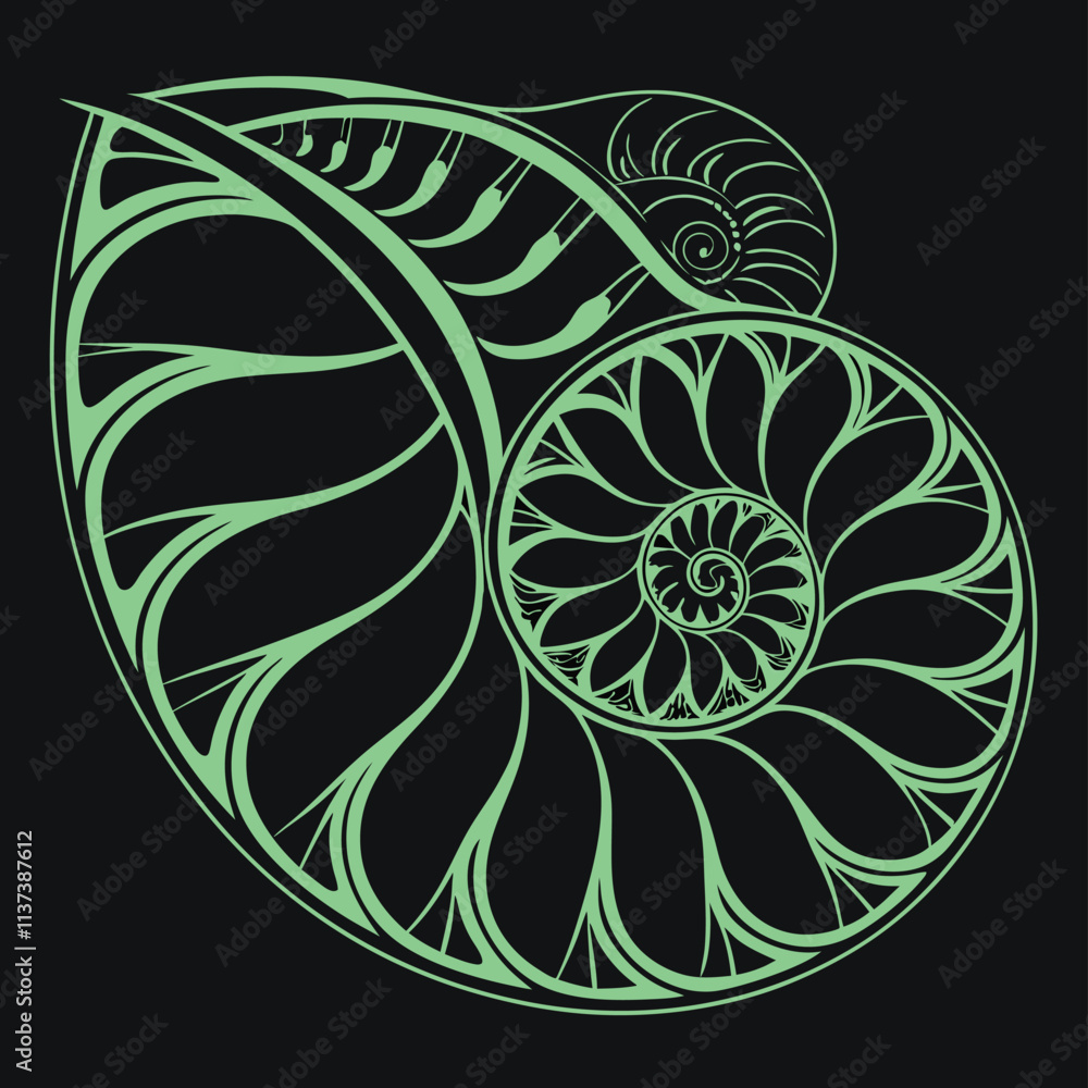Fractal-inspired spirals in luminescent green Illustrator Artwork Fractal-inspired spirals in luminescent green Illustrator Artwork