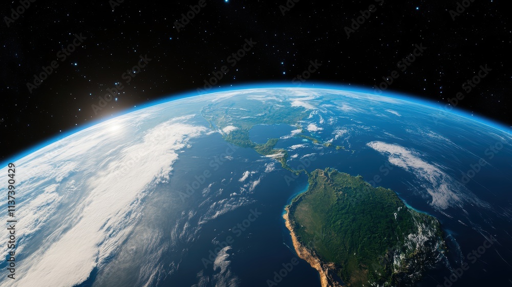 Obraz premium Exploring earth from space global view satellite perspective outer space planetary science