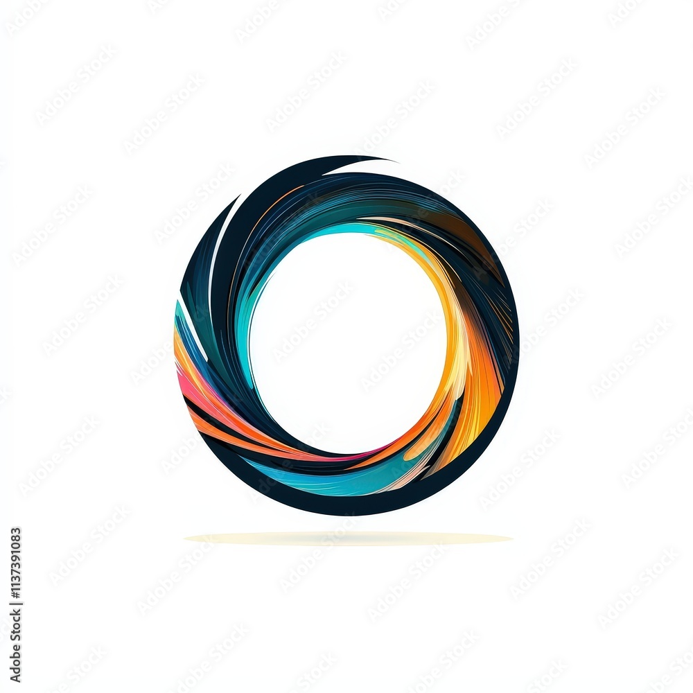 letter O with abstract motion lines icon logo illustration isolated on white background letter O with abstract motion lines icon logo illustration isolated on white background